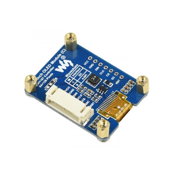 OLED-skærm 1,3" 64×128 Hvid SH1107