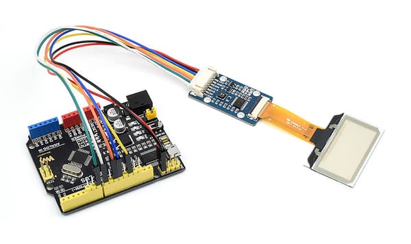 Läpinäkyvä OLED-näyttö, 1,51 tuuman resoluutio, 128 × 64, siniset SPI/I2C-liitännät
