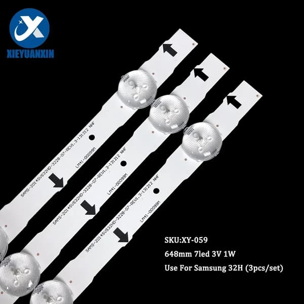 LED-bakgrundsbelysningsremsor, 648 mm längd, 7 LED-lampor,10set, 3 st Samsung 32 tum