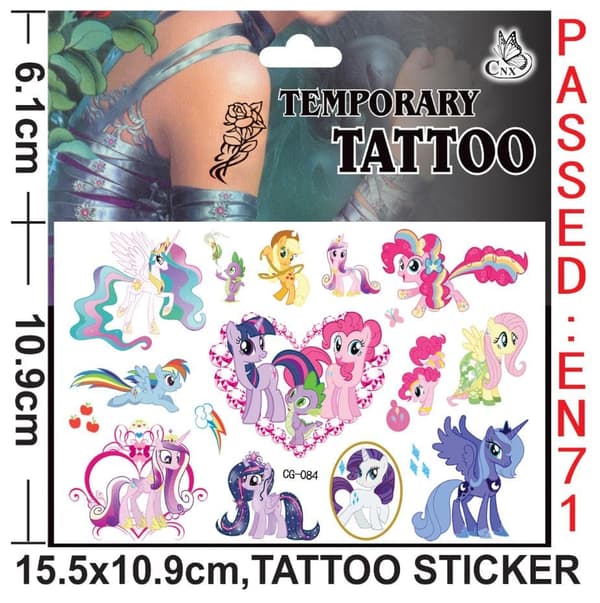 4 My little pony tatoveringer Super lækre børnetatoveringer flerfarvet