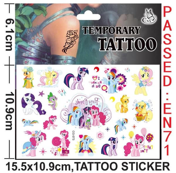 4 My little pony tatoveringer Super lækre børnetatoveringer flerfarvet