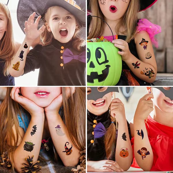 INF Väliaikaiset Halloween-tatuoinnit 10 arkkia Monivärinen