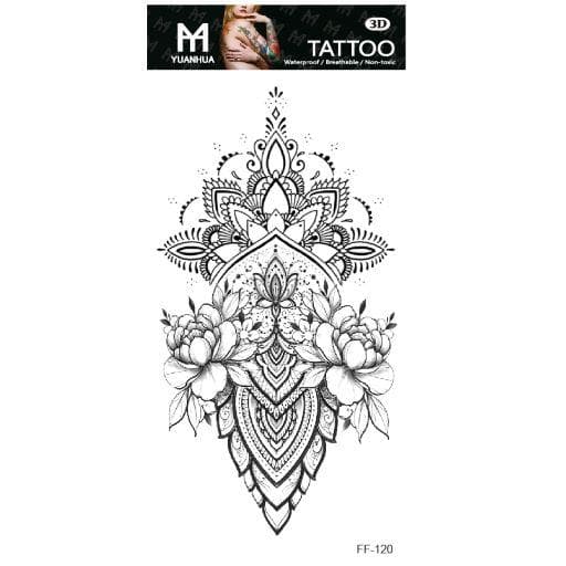 Tillfällig Tatuering 19 x 9cm - Motiv med rosor