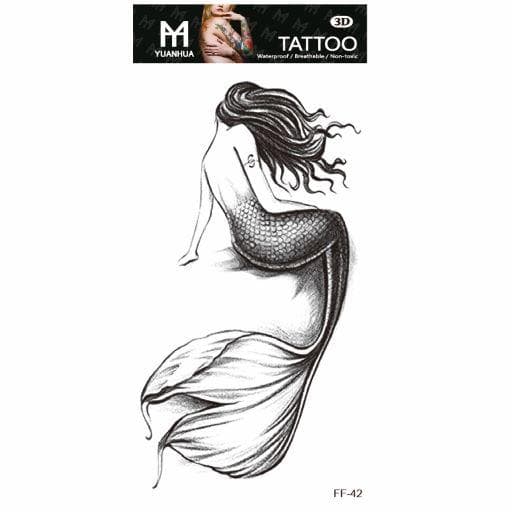 Tillfällig Tatuering 19 x 9cm - Sjöjungfru