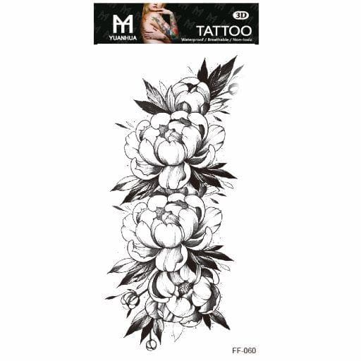 Tillfällig Tatuering 19 x 9cm - Ett gäng blommor med blad