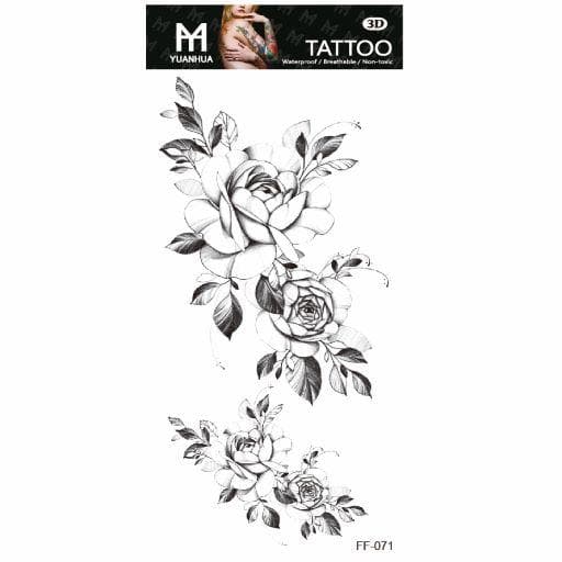 Tillfällig Tatuering 19 x 9cm - Två par rosor