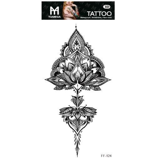 Tillfällig Tatuering 19 x 9cm - Växtmotiv