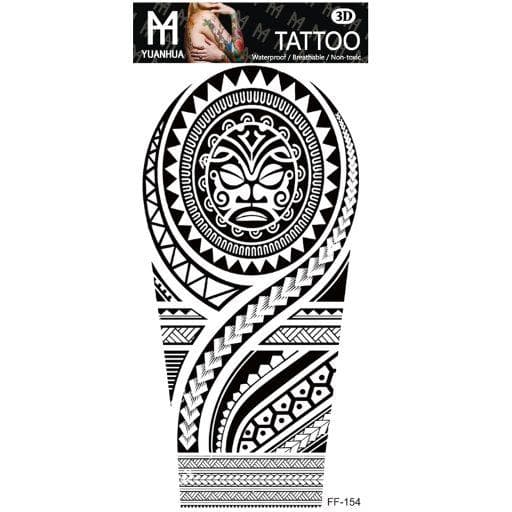 Tillfällig Tatuering 19 x 9cm - Udda mönster med ansikte