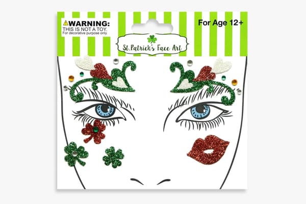 INF Stick-On Face Art Tattoo Sticker Glitrende Red Lips