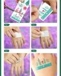 Miniatyrbilde 3 av 3: Vanntette midlertidige tatoveringsklistremerker i 14 deler flower pattern