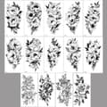 Miniatyrbilde 1 av 3: Vanntette midlertidige tatoveringsklistremerker i 14 deler flower pattern