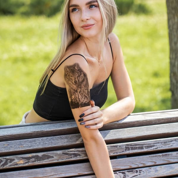 INF Vedenpitävät väliaikaiset tatuointitarrat 14-osaiset Wolf