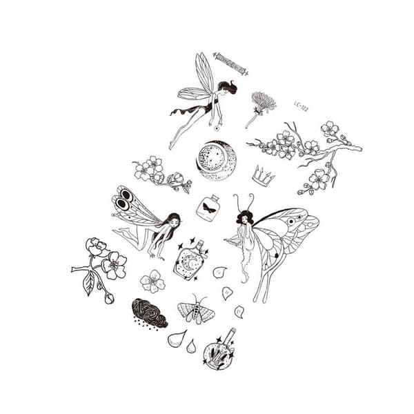 INF Midlertidige tatoveringsmærkater (5-pack) Model 1
