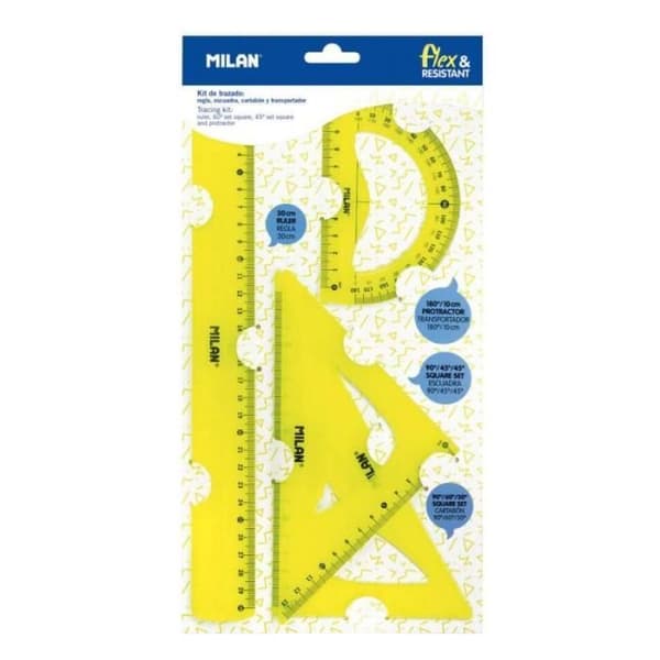 Milan Flexibelt ritset 4 delar linjal 30 cm - 359801Y