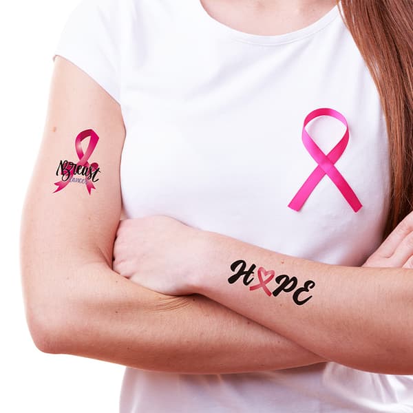 INF Pink Ribbon -väliaikaiset tatuoinnit naisten terveydelle