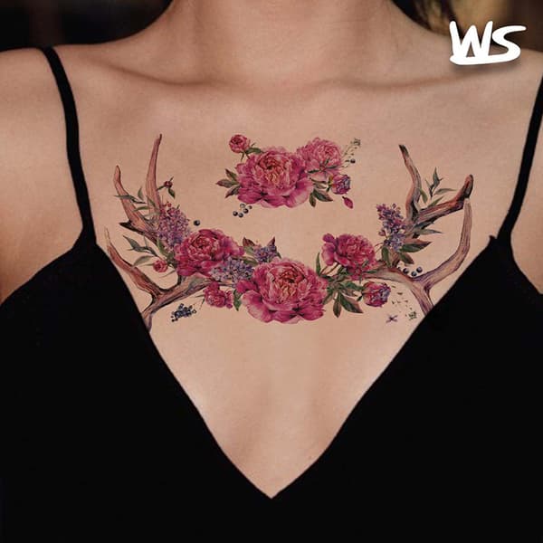 INF Blomstret midlertidig tatovering A