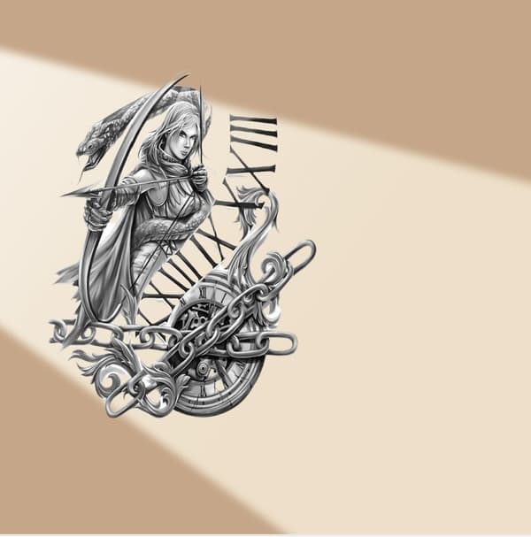 INF 6-pack tillfälliga tatueringar med djurmotiv Model 6