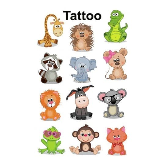 Väliaikaiset tatuoinnit lapsille ELÄIMISTÄ