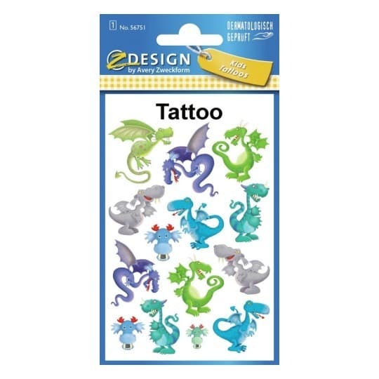 Väliaikaiset tatuoinnit lapsille DRAGONS