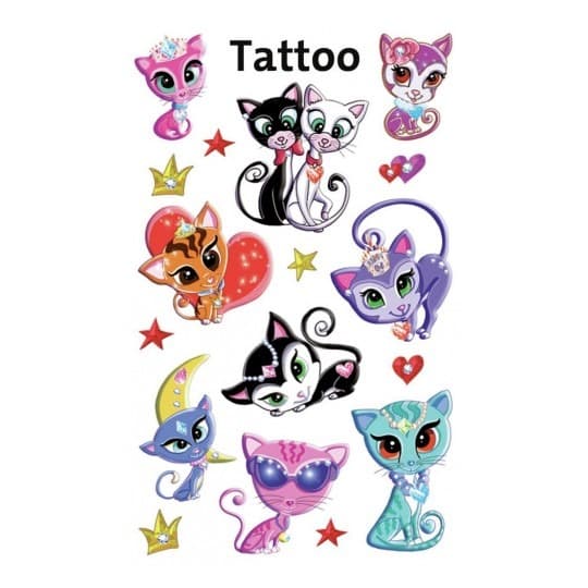 Väliaikaiset tatuoinnit lapsille Kissat 6756