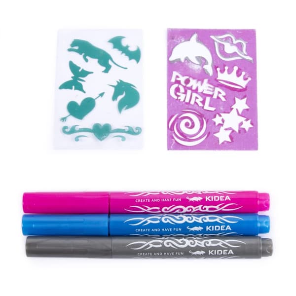 Kidea Tattoo Markers 3 kpl stensiileillä