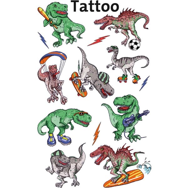 Väliaikaiset tatuoinnit lapsille dinosauruksille