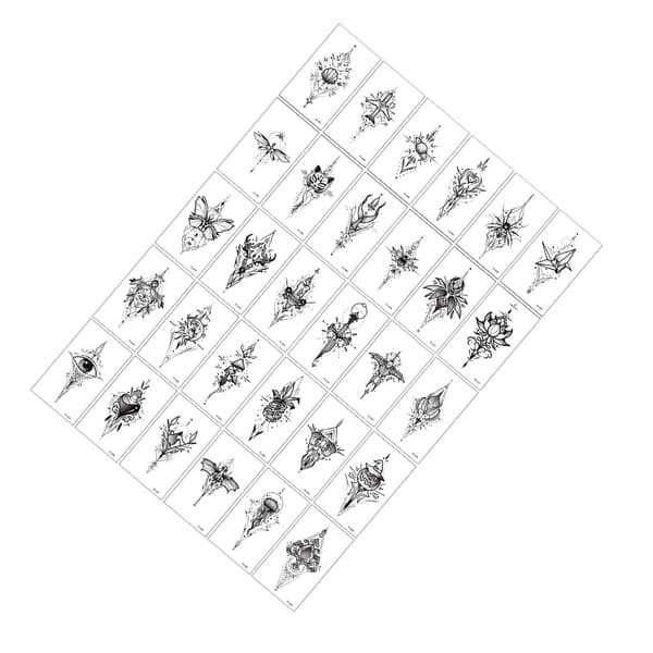 INF Midlertidige tatoveringsmærkater i mørk serie - 30 unikke designs
