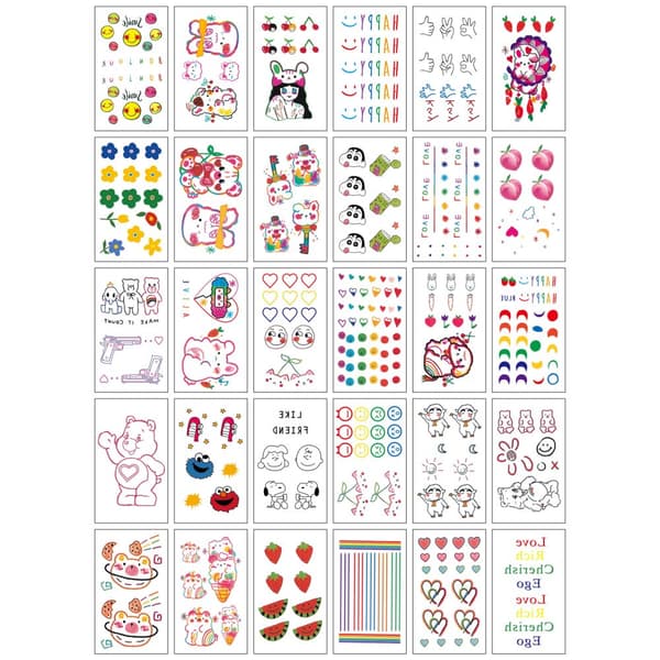 INF Trendy midlertidige tatoveringer - 30 unikke designs