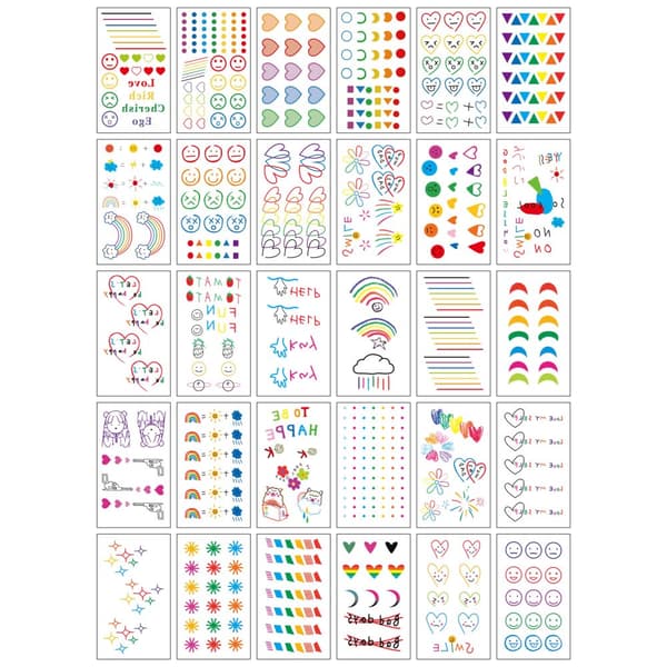 INF Trendy midlertidige tatoveringer - 30 unikke designs