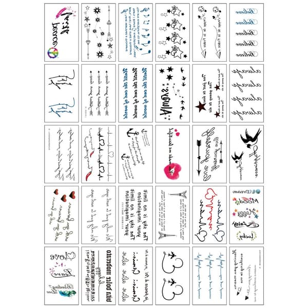 INF Chic midlertidige tatoveringsmærkater - 30 unikke designs Model 3