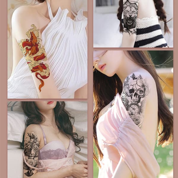 INF Temporära Tatueringar - Blommiga Armdesigner (10 Ark)