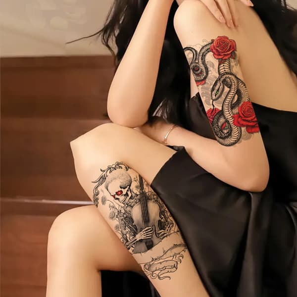 INF Temporära Tatueringar - Blommiga Armdesigner (10 Ark)