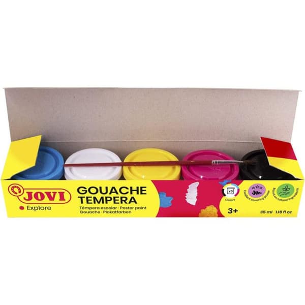 Jovi 724898 - Skolgouache 35ML, blandade färger - set med 5 lådor - 014