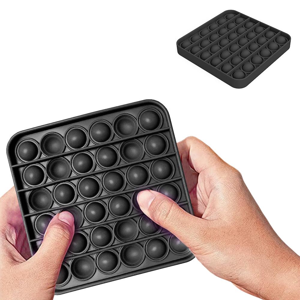 2-Pack - Pop It Fidget Toys - Leksak / Sensory - Fyrkant - Svart