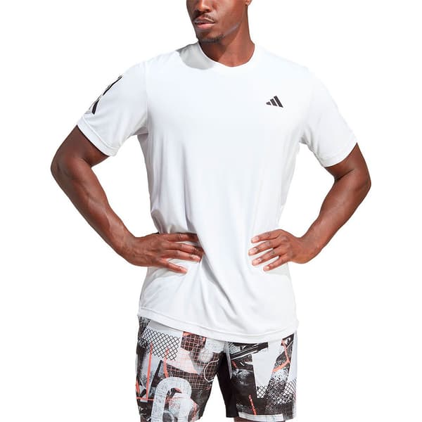 Adidas Kortärmad T-shirt Club 3 Stripes Vit XL Man