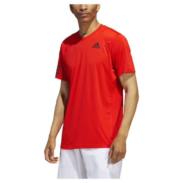 Adidas Kortärmad T-shirt Club 3 Stripe Orange M Man