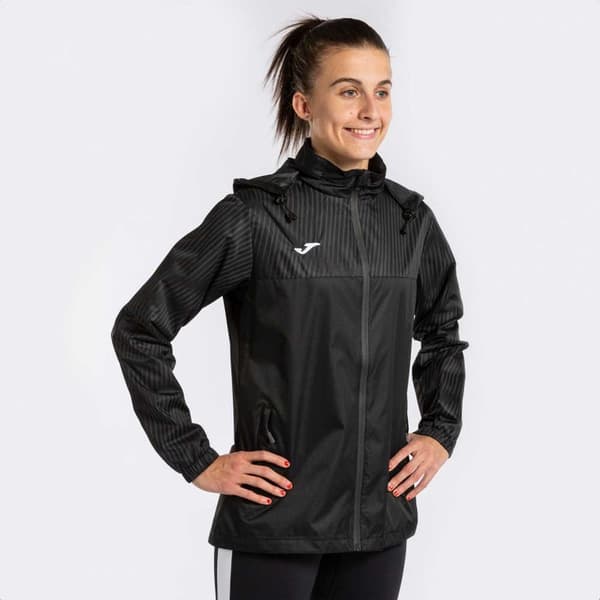 Joma Regnjakke Montreal Sort 11-12 Years Kvinde