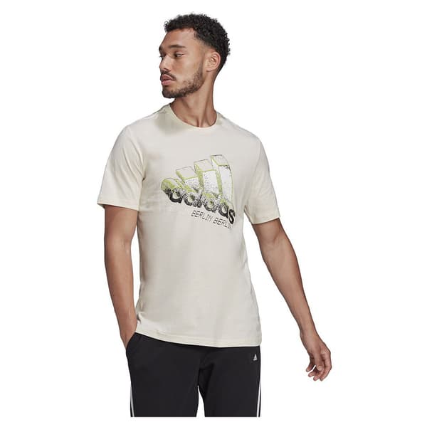 Adidas Kortärmad T-shirt Berlin Logo Carrier Beige L Man
