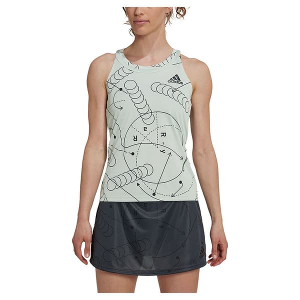Adidas Ärmlös T-shirt Club Graphic Grönt XS Kvinna