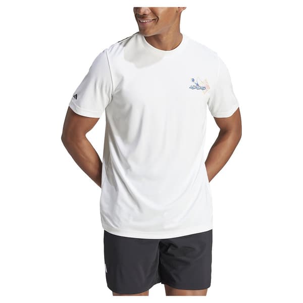 Adidas Kortärmad T-shirt Court Sport Graphic Vit XL Man