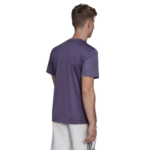 Adidas Club 3 Stripes T-shirt Med Korta ärmar Lila S Man