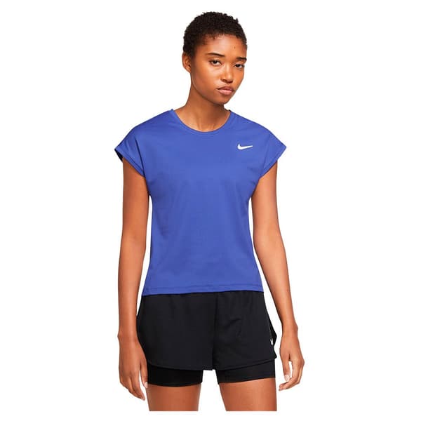 Nike Court Dri Fit Victory T-shirt Med Korte ærmer Blå XS Kvinde