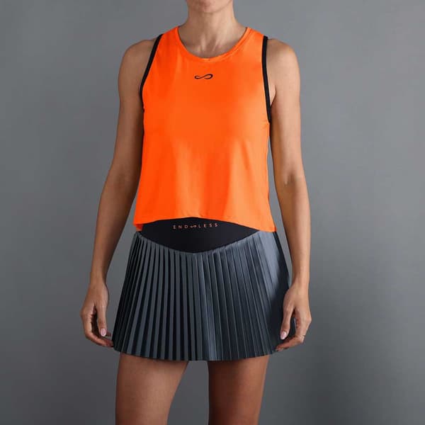 Endless Court ärmlös T-shirt Orange L Kvinna