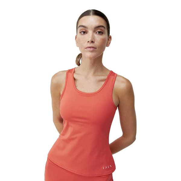 Born Living Yoga Davis Built-in Bra Medium Support ärmlös T-shirt Orange S Kvinna