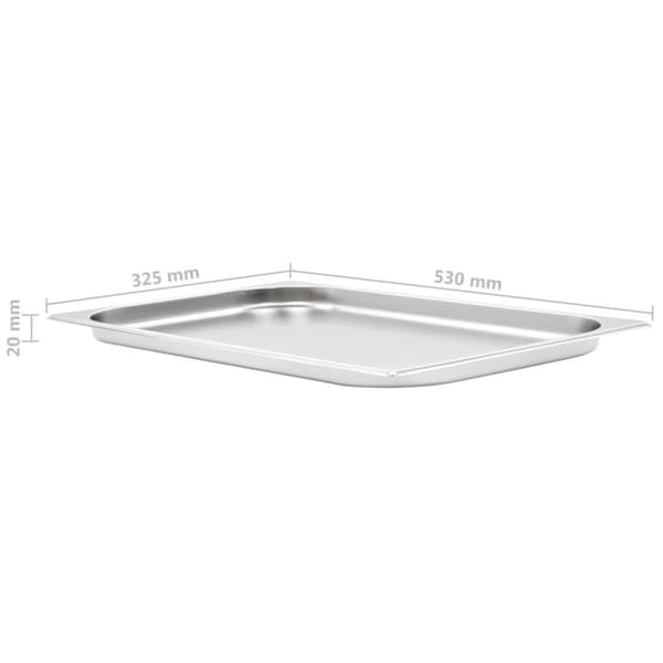 vidaXL gastronorm beholder 4 stk. GN 1/1 20 mm rustfrit stål