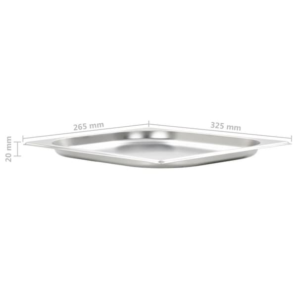 vidaXL gastronorm beholder 8 stk. GN 1/1 20 mm rustfrit stål
