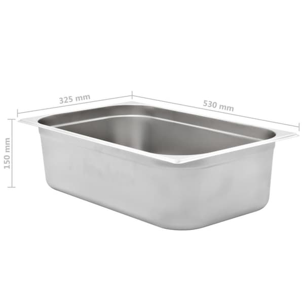 vidaXL gastronorm beholder 2 stk. GN 1/1 150 mm rustfrit stål