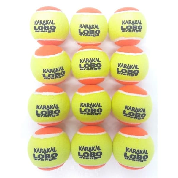 Karakal Lobo Low Compression Tennis Balls (Pack of 12) Yellow/Orange One Size