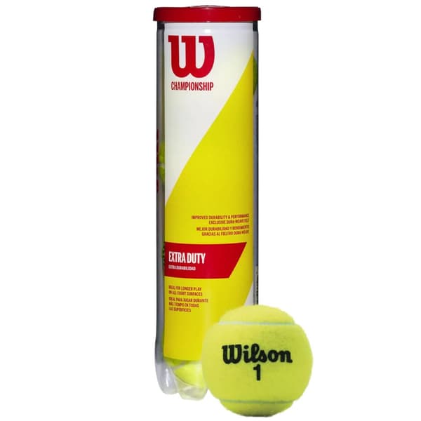 Wilson Championship 4 Pack Tennis Ball WRT110000, Tennisbolde, Unisex, gul, Størrelse: One size