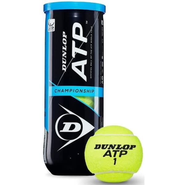 Tennisboll - Dunlop - ATP Championship - Gummi - Filt - Gul - 3 stycken